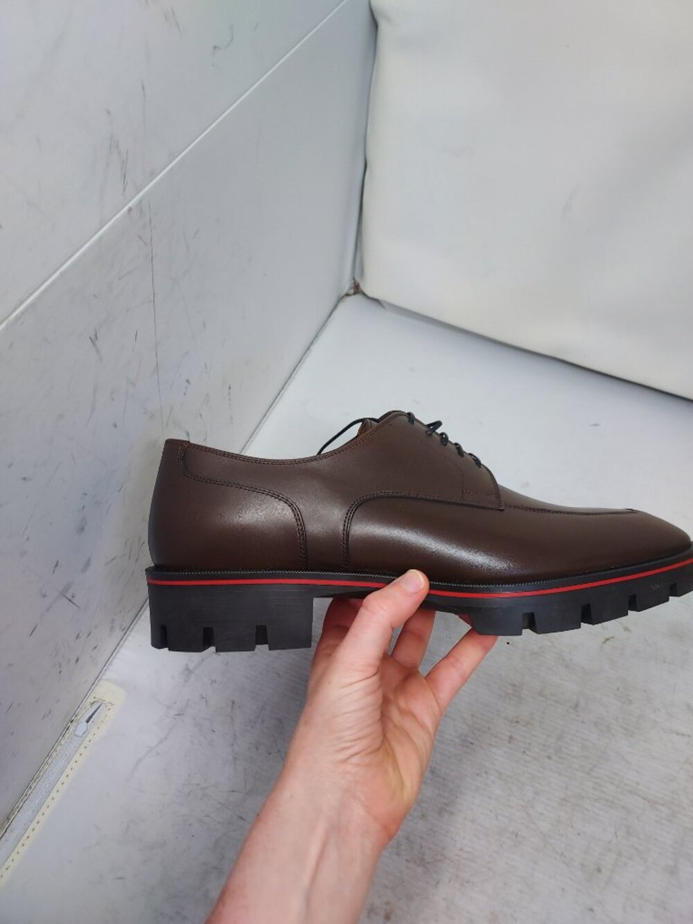 CHRISTIAN LOUBOUTIN Brown Davisol Leather Derby Shoe - Picture 3 of 10
